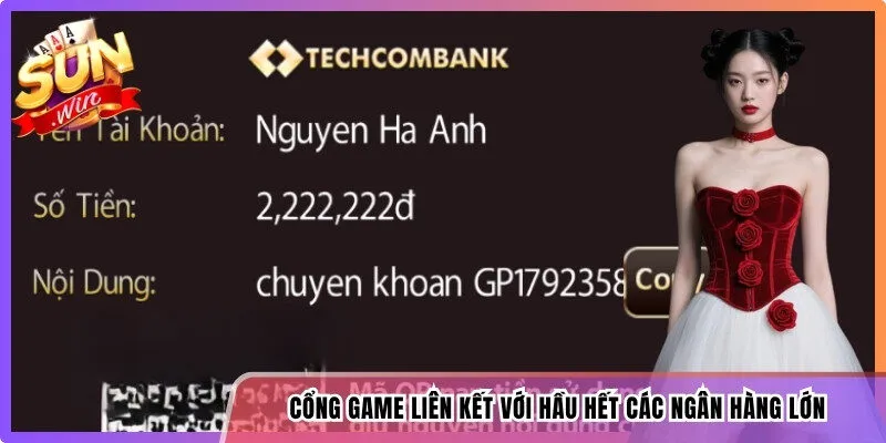 Cổng game bài hỗ trợ liên kết với hầu hết các ngân hàng lớn