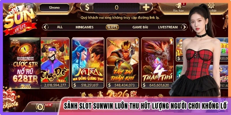 Sảnh Slot Sunwin luôn thu hút lượng người chơi khổng lồ
