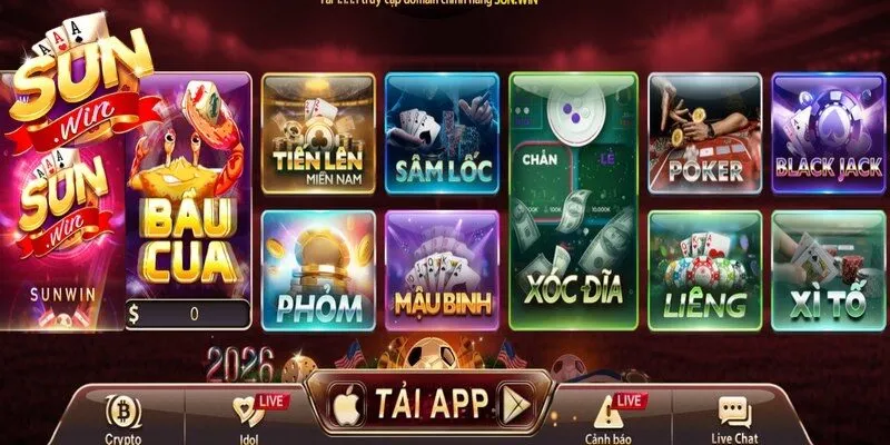 Danh mục những siêu phẩm game bài đẳng cấp nhất tại Sunwin